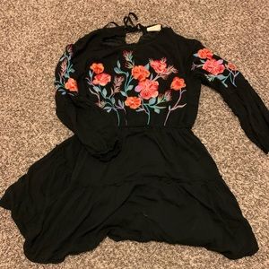 NWOT Bohemian floral black dress